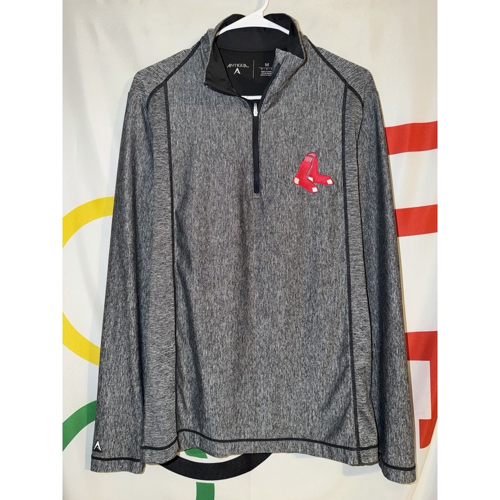 Antigua Boston Red Sox 1/4 Zip Pullover Medium MLB Baseball Gray
